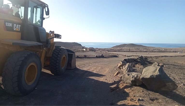 El Ayuntamiento de Yaiza mejora la carretera de acceso a Papagayo